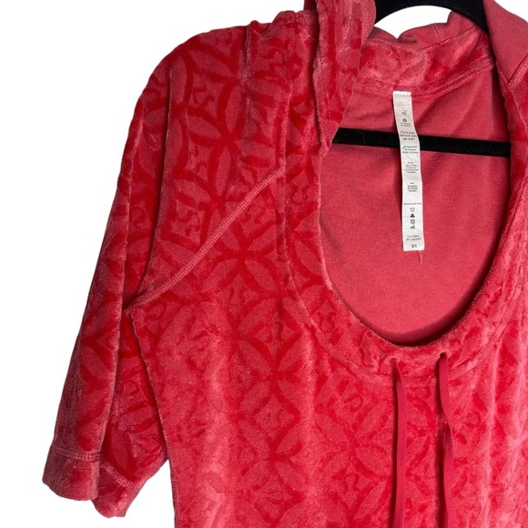 Lululemon Athletica Summertime Tunic Pullover Beach Cover Up Red\Coral Size 10 - Picture 4 of 7